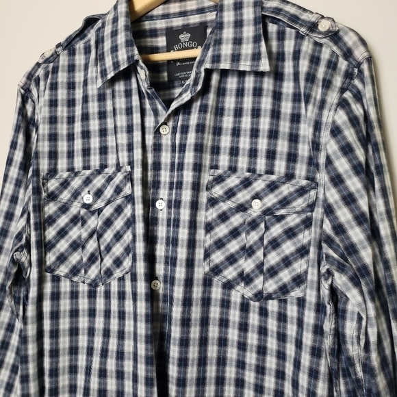 Bongo Plaid Button Down Shirt XL - Picture 2 of 9